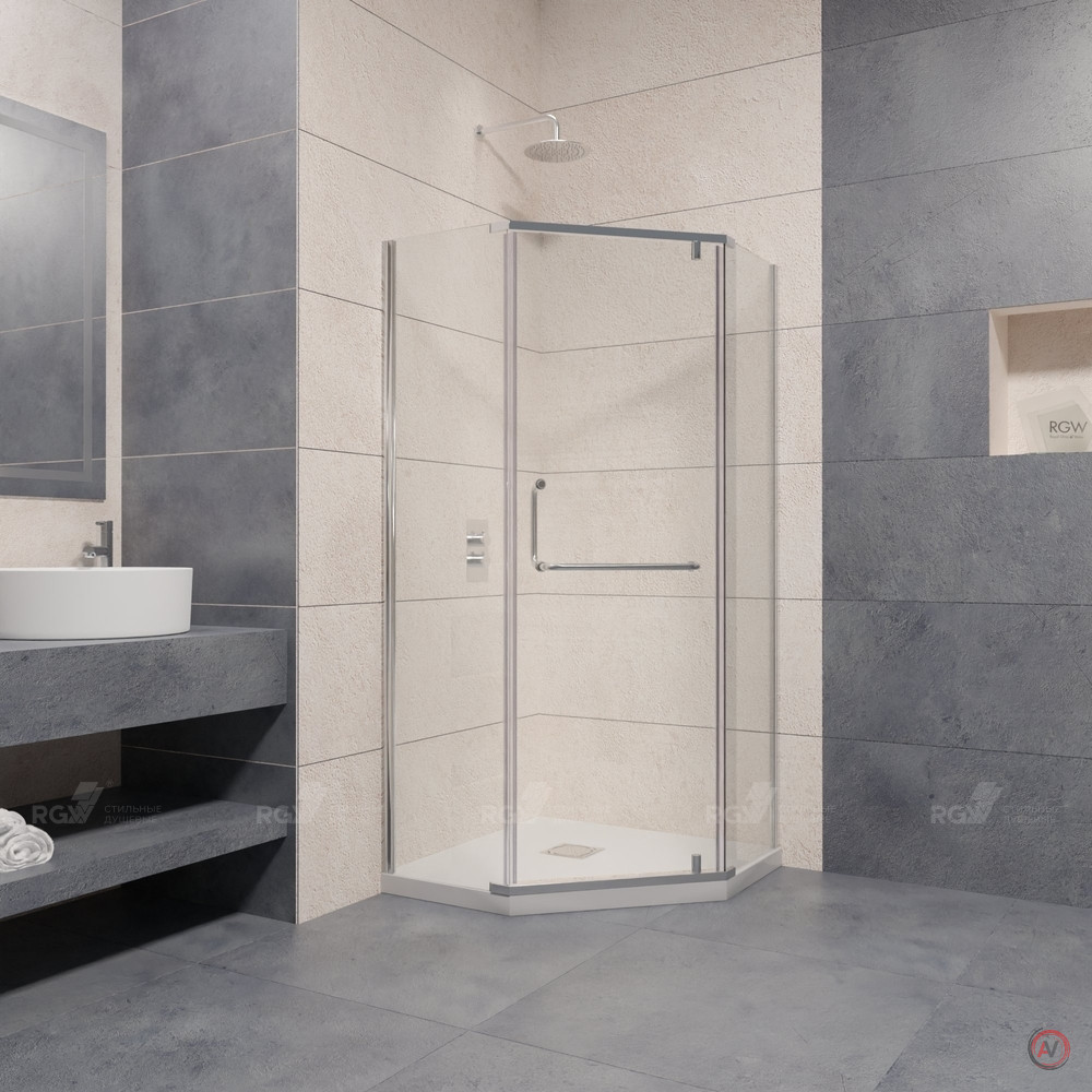 Душевой уголок 80*80*195 RGW PA-81 Трапеция/Хром/Матовое/6 мм (Easy)