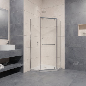 Душевой уголок  80*80*195 RGW PA-81 Трапеция/Хром/Матовое/6 мм (Easy)