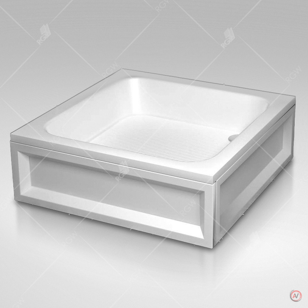 Душевой поддон 80*80*15 h27 RGW B/CL-S-A /Квадрат Ø60 Акриловый (FW5-5)