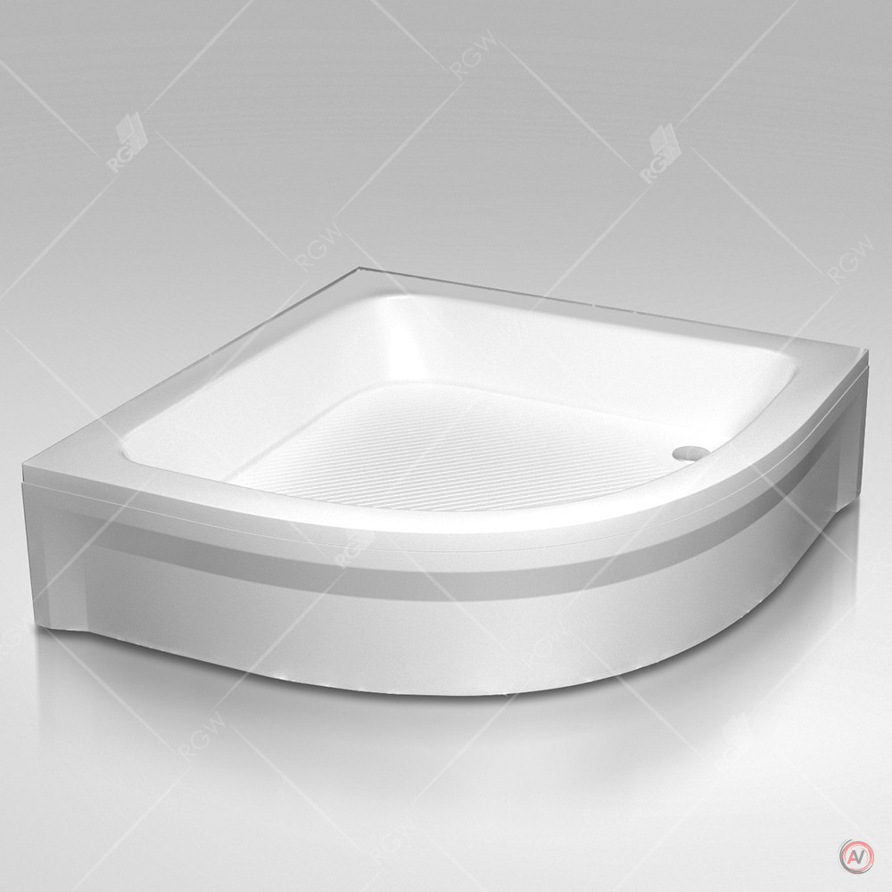 Душевой поддон 80*80*15 h27 RGW BР/CL-S-A /Полукруг Ø60 Акриловый (FW5-5)