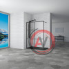 Душевая перегородка 100*200 RGW WA-11-B Чёрный/Прозрачное(Принт)/8 мм (980-1000) (Easy)