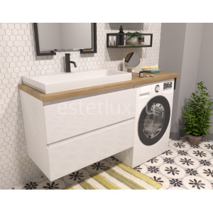 Комплект мебели Malibu Luxe 1550х500 правосторонний подвесной 2 ящика (ШхГхВ) 898х476х607