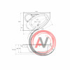 Ванна асимметричная KALIOPE 153x100 правая
