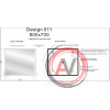 Зеркало LED 011 design 80x70 с подсветкой часы металл. рамка прямоугольное