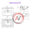 Умывальник мебельный MYJOYS Harmony 65
