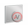 Зеркало LED 011 design 80x70 с подсветкой часы металл. рамка прямоугольное