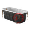 OLIVIA CONSOLE Ванна 174x83хH66 см. белая, панель черная, консоль, слив/перелив бронза
