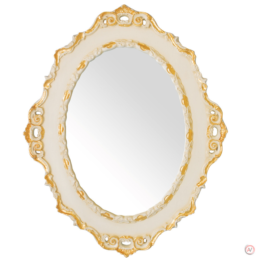 Зеркало фигурное h105x85xP4,5 cm, Avorio Dorato