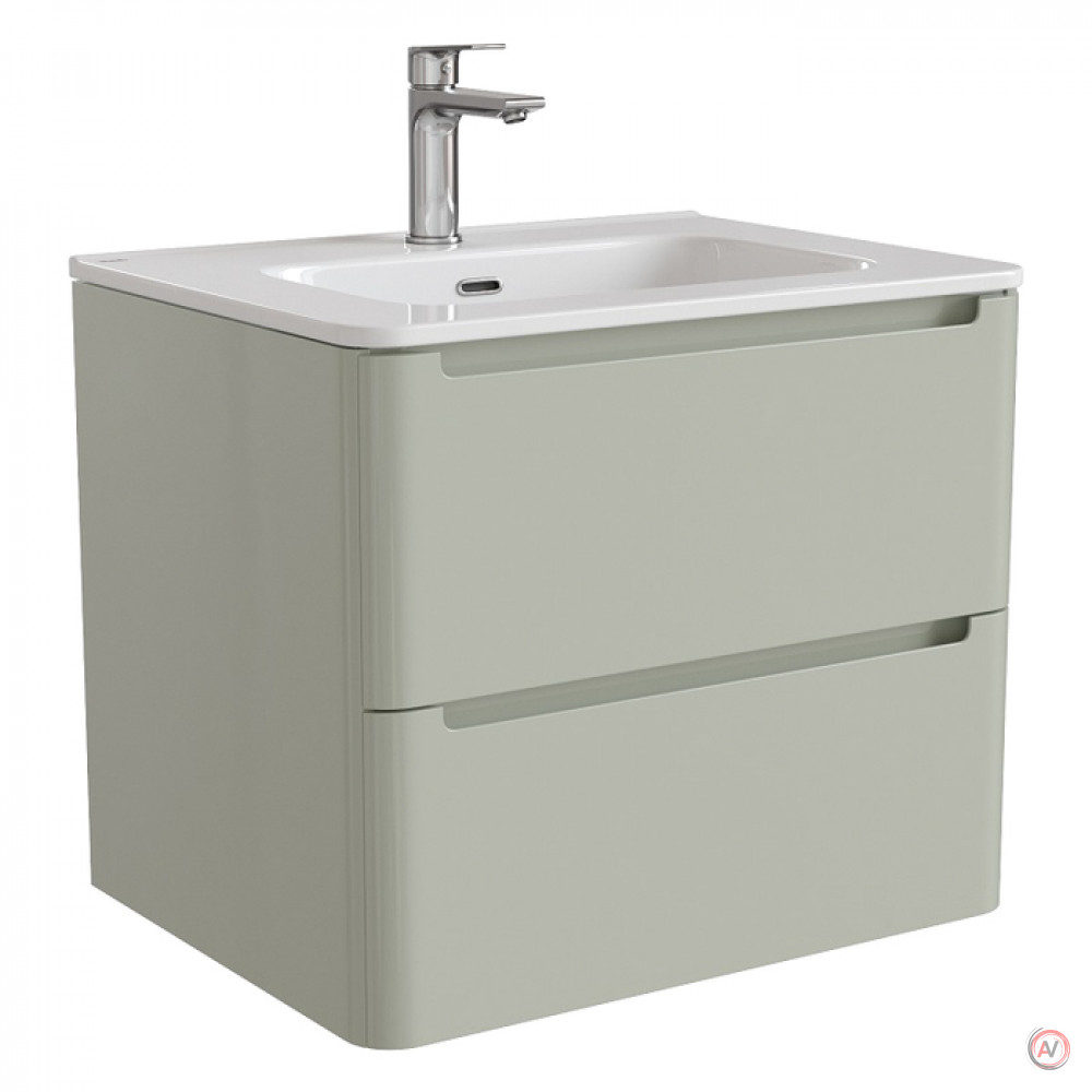 Тумба с умывальником, подвесная, 60 см, фисташково-серая, Edifice, IDDIS, EDI60G0i95K