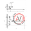 Смеситель DECOROOM DR21043 одноручный для ванны универсальный с поворотным изливом 300 мм