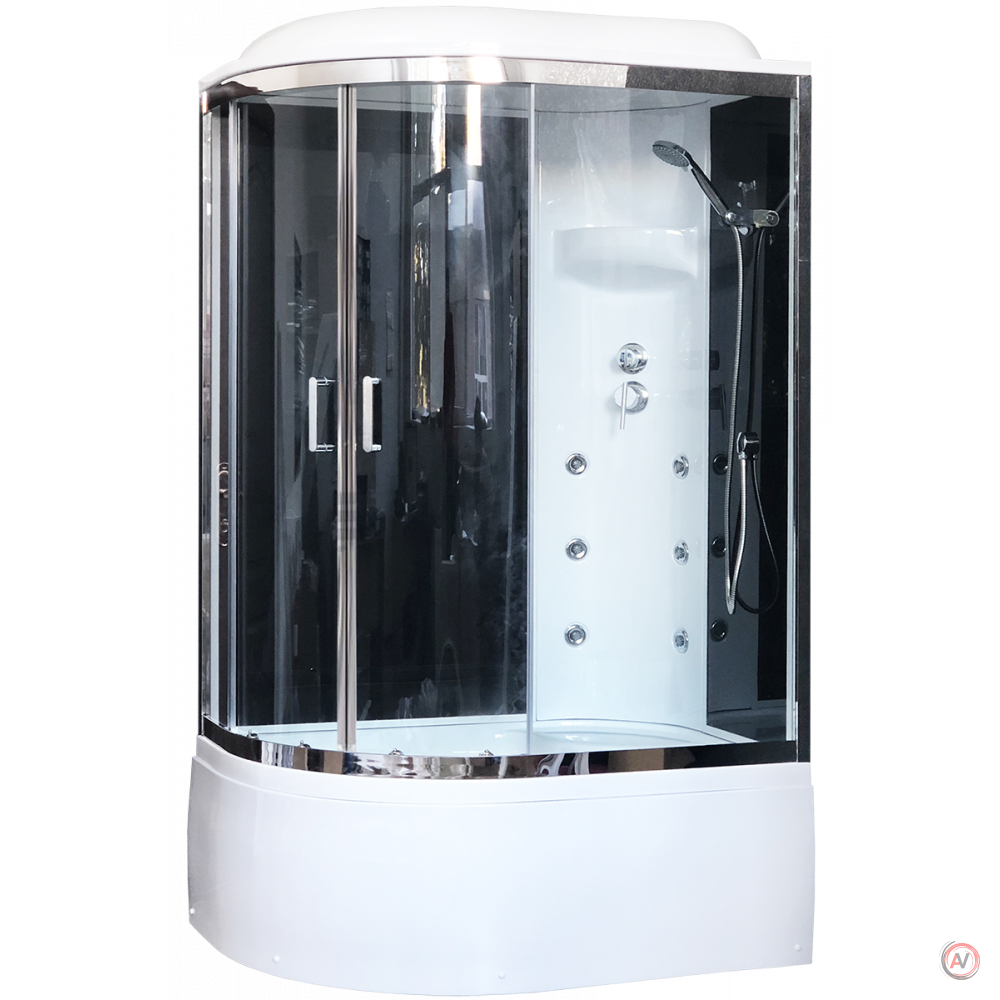Душевая кабина Royal Bath RB 8120BK3-BT-CH (черное/прозрачное) правая