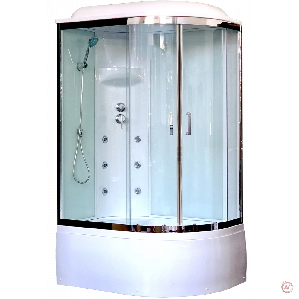 Душевая кабина Royal Bath RB 8120BK3-WT-CH (белое/прозрачное) левая