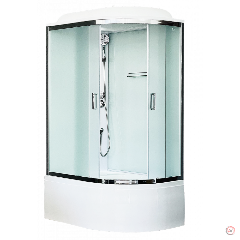 Душевая кабина Royal Bath RB 8120BK5-WC-CH (белое/матовое) левая