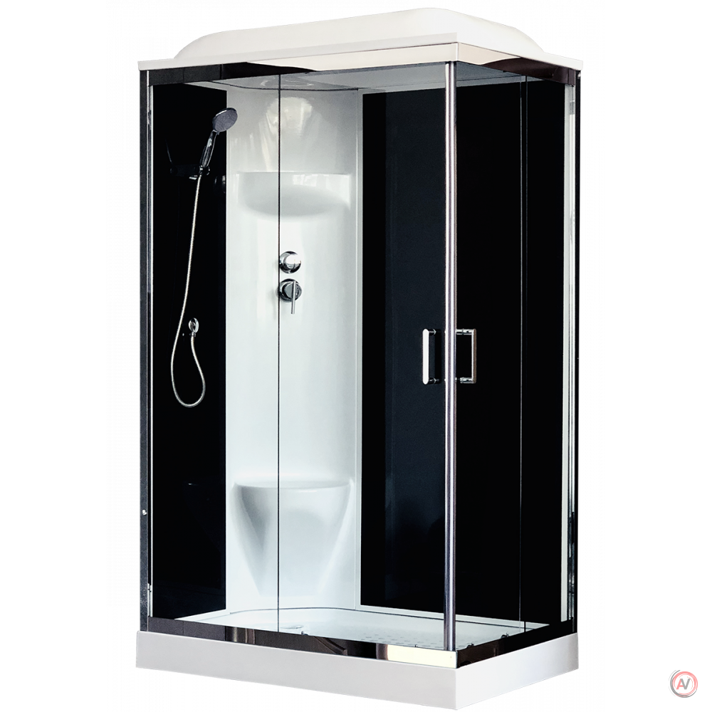 Душевая кабина Royal Bath RB 8120HP6-BT-CH (черное/прозрачное) левая