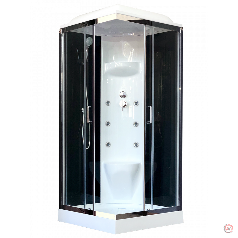 Душевая кабина Royal Bath RB 90HP7-BT-CH (черное/прозрачное)