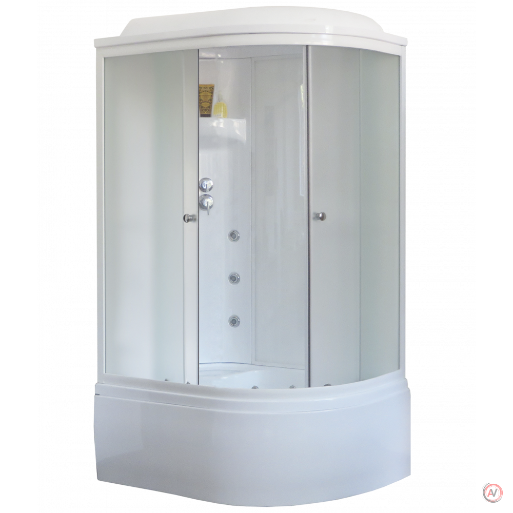 Душевая кабина Royal Bath RB 8120BK3-WC (белое/матовое) левая