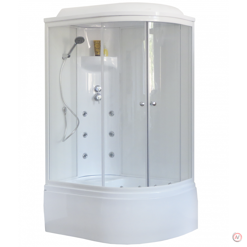 Душевая кабина Royal Bath RB 8120BK3-WT (белое/прозрачное) левая