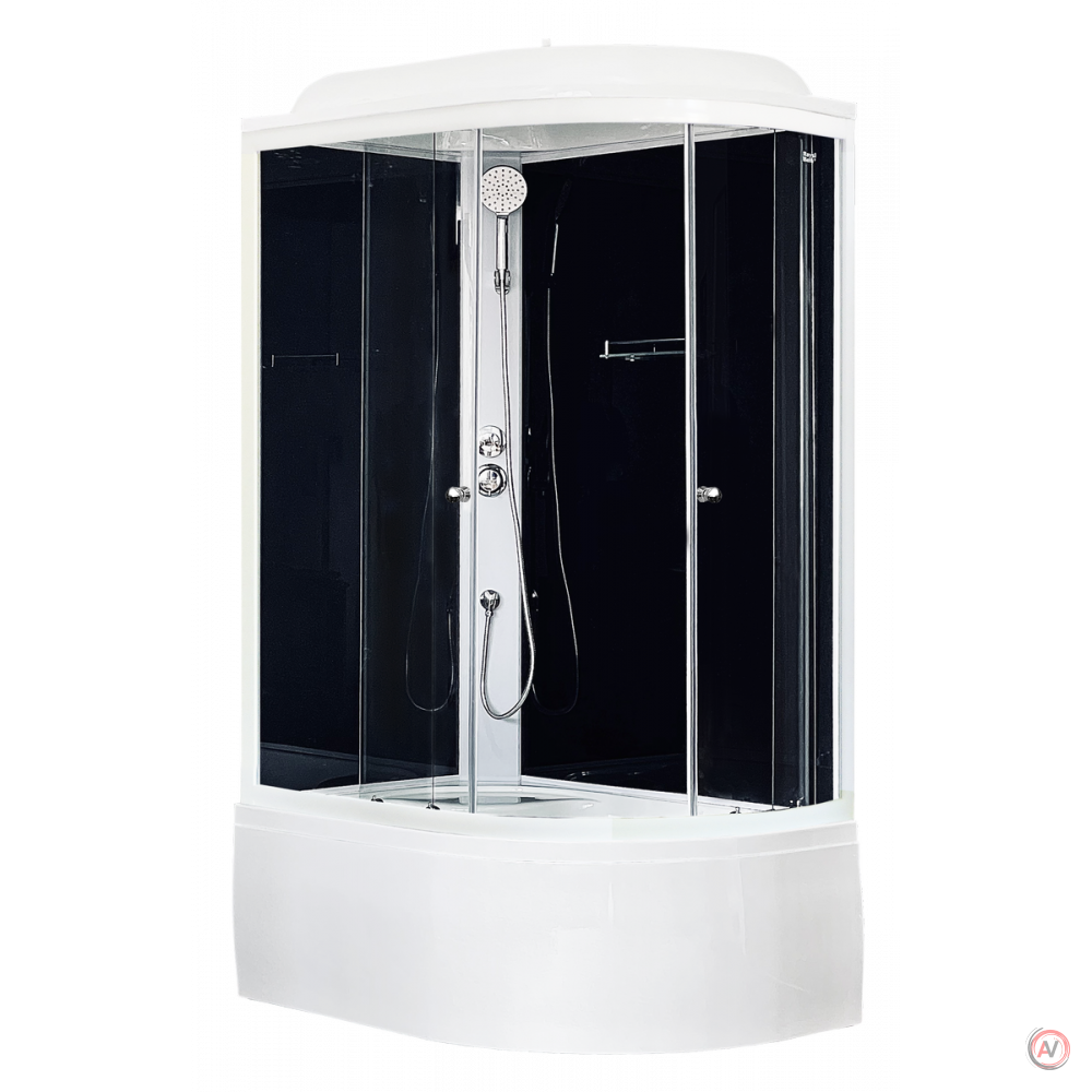 Душевая кабина Royal Bath RB 8120BK5-BТ (черное/прозрачное) левая