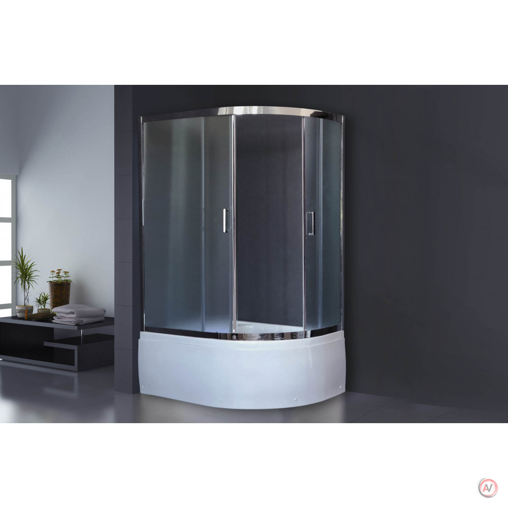 Душевой угол Royal Bath RB 8120BK-C-CH (матовое) левый