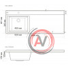 Раковина из литьевого мрамора BelBagno BB1200/480-LV-MR-L