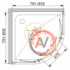 Душевой уголок CEZARES PRATICO-R-2-90-C-Cr