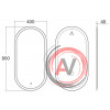 Langas Зеркало с LED подсветкой, 400х800