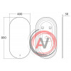 Rusken Зеркало с ореольной LED подсветкой, 400х800