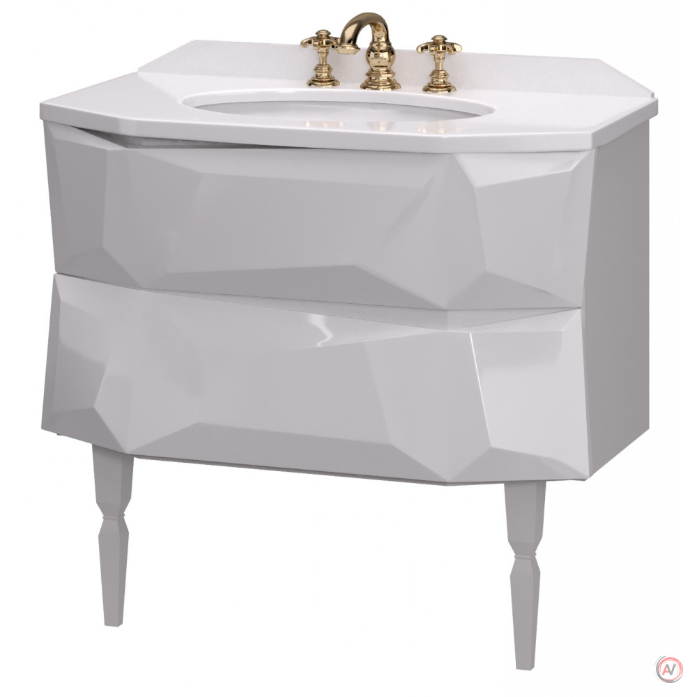Тумба с раковиной Crystal 90 White