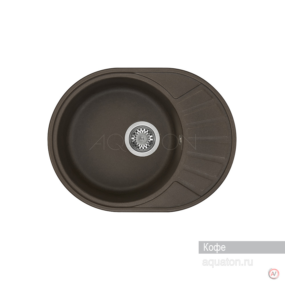 Мойка для кухни Aquaton Чезана круглая с крылом кофе 1A711232CS280