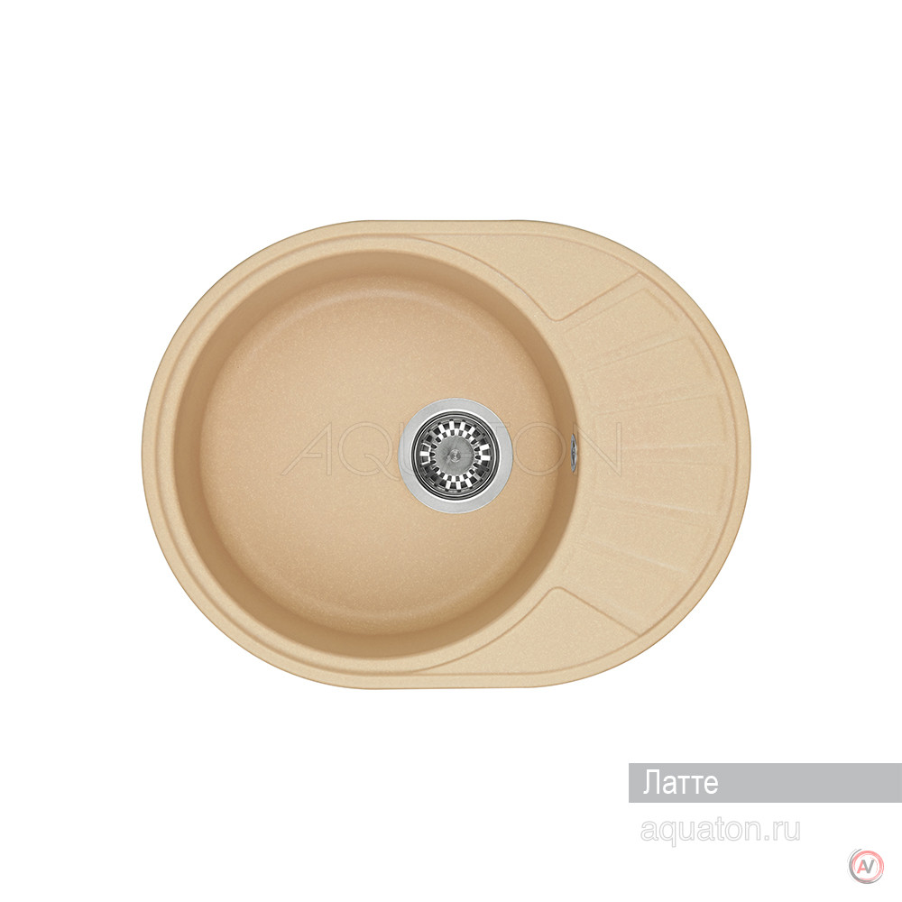 Мойка для кухни Aquaton Чезана круглая с крылом латте 1A711232CS260