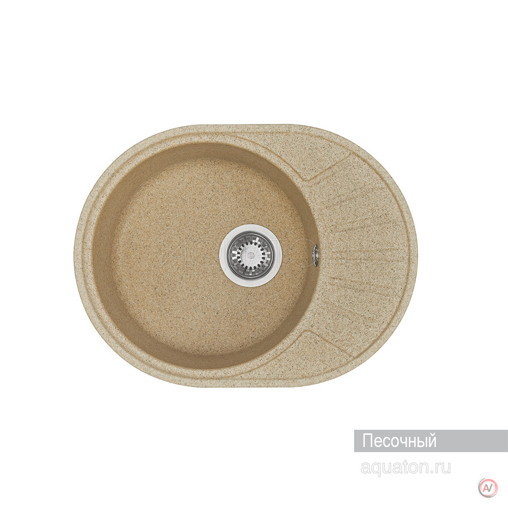 Мойка для кухни Aquaton Чезана круглая с крылом песочная 1A711232CS220