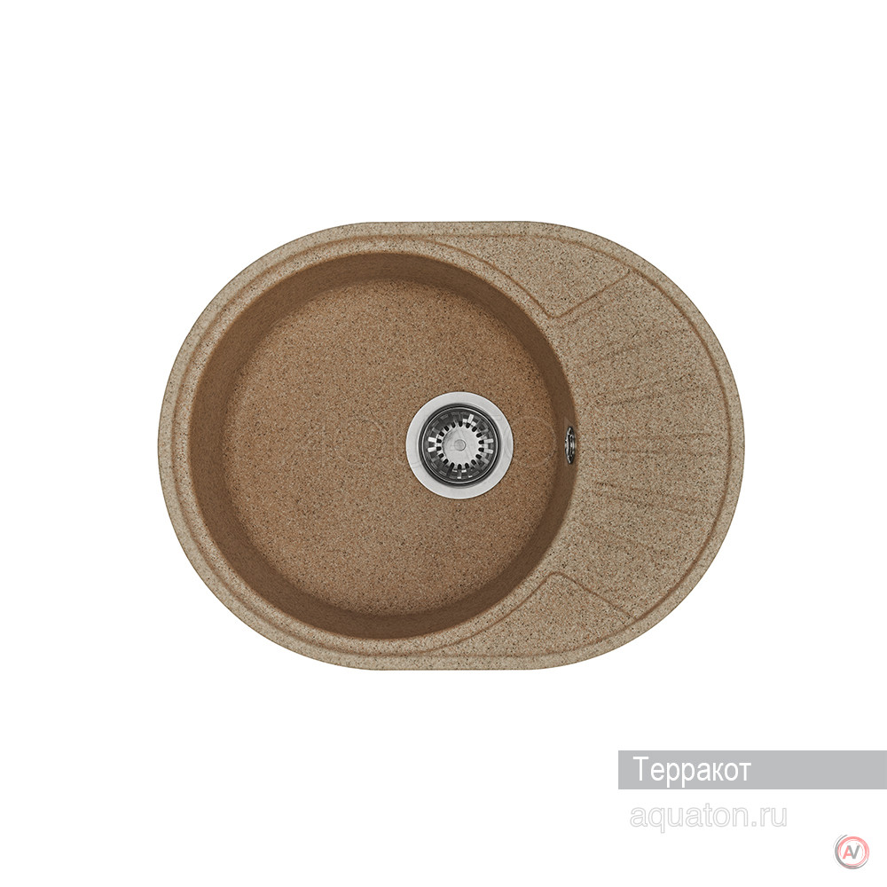 Мойка для кухни Aquaton Чезана круглая с крылом терракотовая 1A711232CS270