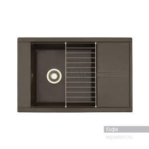 Мойка для кухни Aquaton Делия 78 прямоугольная с крылом кофе 1A715132DE280