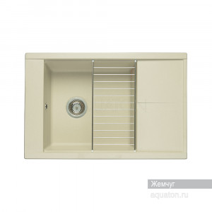 Мойка для кухни Aquaton Делия 78 прямоугольная с крылом жемчуг 1A715132DE240