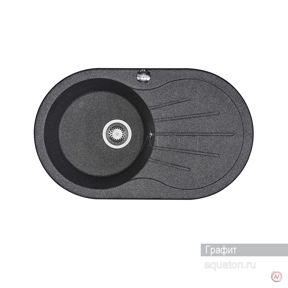 Мойка для кухни Aquaton Паола круглая с крылом графит 1A714032PA210