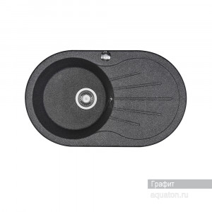 Мойка для кухни Aquaton Паола круглая с крылом графит 1A714032PA210