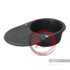 Мойка для кухни Aquaton Паола круглая с крылом графит 1A714032PA210