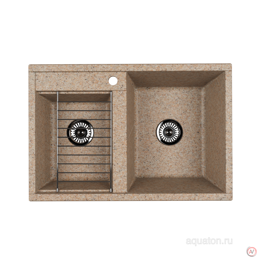 Мойка для кухни Aquaton Делия 78 DBL 2 чаши песочный 1A723132DE220