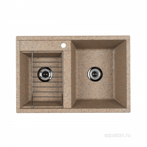 Мойка для кухни Aquaton Делия 78 DBL 2 чаши песочный 1A723132DE220