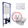Инсталляция NOVUM 525, кнопка L2, унитаз STRATI Rimless, сиденье дюропласт Strati Slim SO