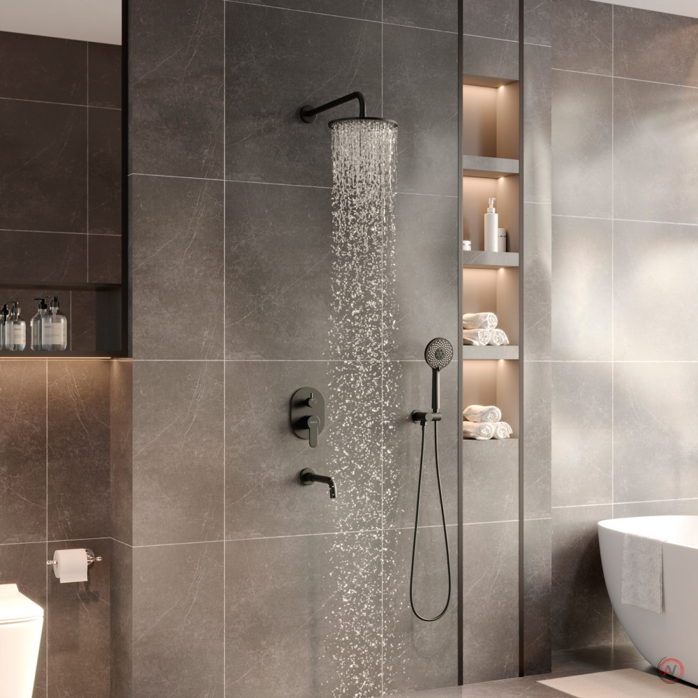 Душевой комплект BERGES NARDIS 3R BLACK, черный матовый