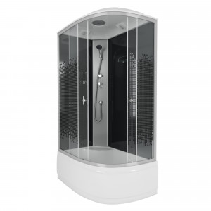 Душевая кабина NG- 7510-14L BLACK (1200х800х2150) высокий поддон(40см) стекло МОЗАИКА