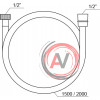 Душевой шланг Ravak 200 см, SatinFlex 913.02 X07P337
