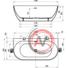 Ванна Ravak FREEDOM W 166х80 белая отдельностоящая XC00100024