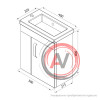 Тумба для ванной комнаты, подвесная, белая, 40 см, Torr, IDDIS, TOR40W1i95. Подходит умывальник 0014000U28