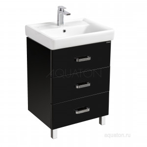 Тумба под раковину Aquaton Америна 60 М черная 1A168901AM950