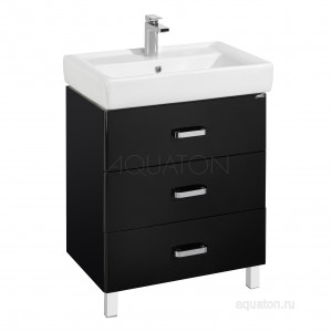 Тумба под раковину Aquaton Америна 70 М черная 1A169001AM950