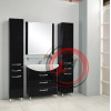 Тумба под раковину Aquaton Ария 80 Н черный глянец 1A141301AA950