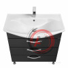 Тумба под раковину Aquaton Ария 80 Н черный глянец 1A141301AA950