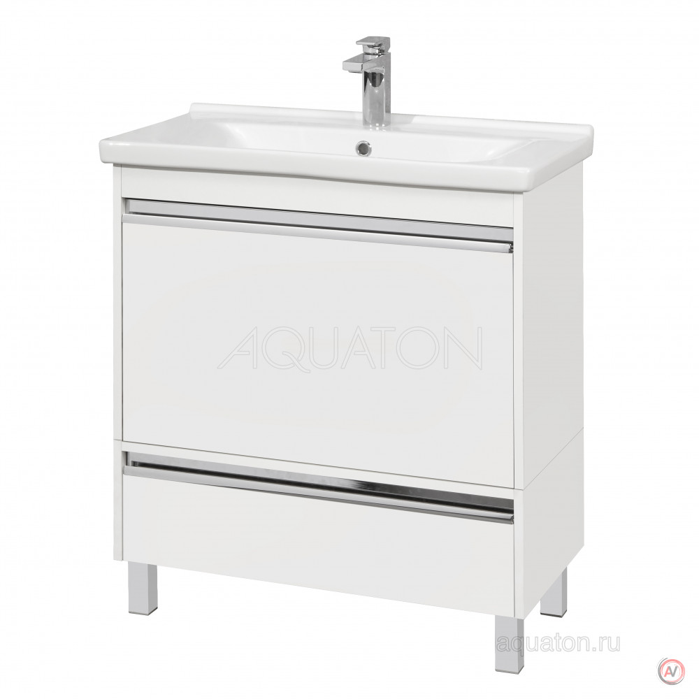 Тумба под раковину Aquaton Капри 80 белый глянец 1A230201KP010